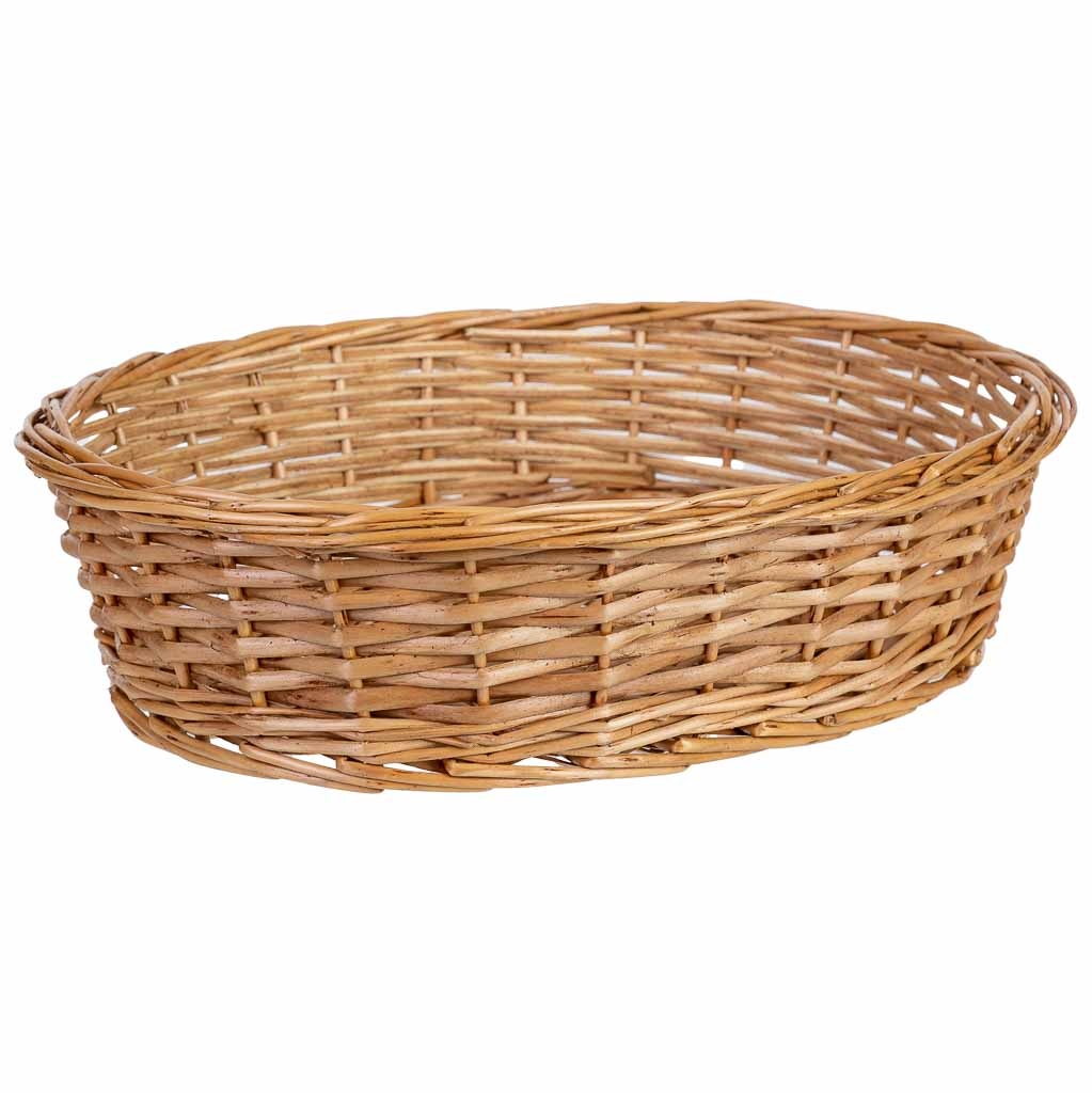 Panier Ovale En Osier Marron 34x28x9,5h Cm