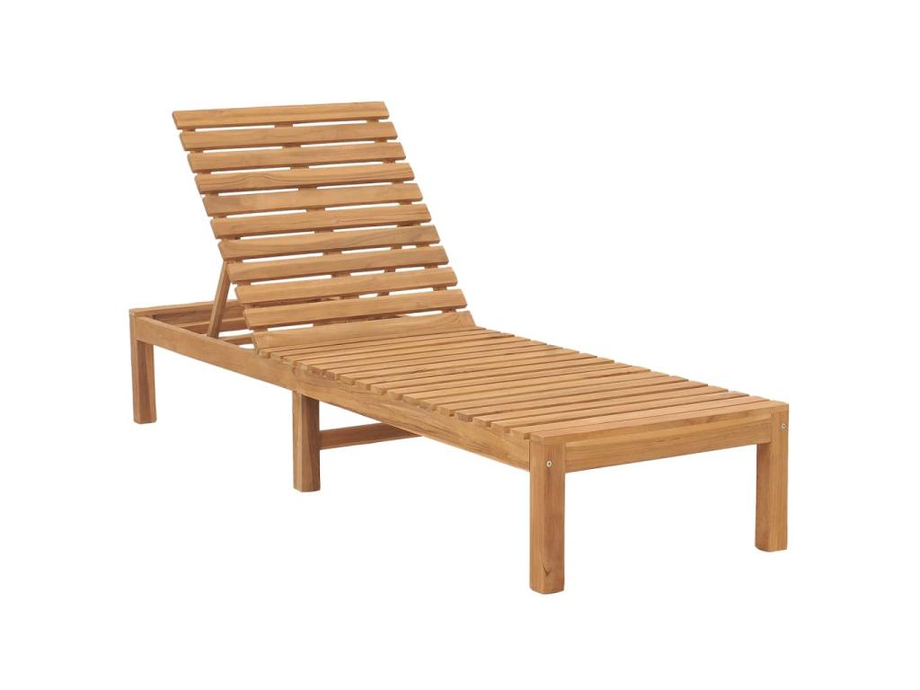 Transat Chaise Longue Bain De Soleil Lit De Jardin Terrasse Meuble D'extérieur Bois De Teck Solide 02_0012714