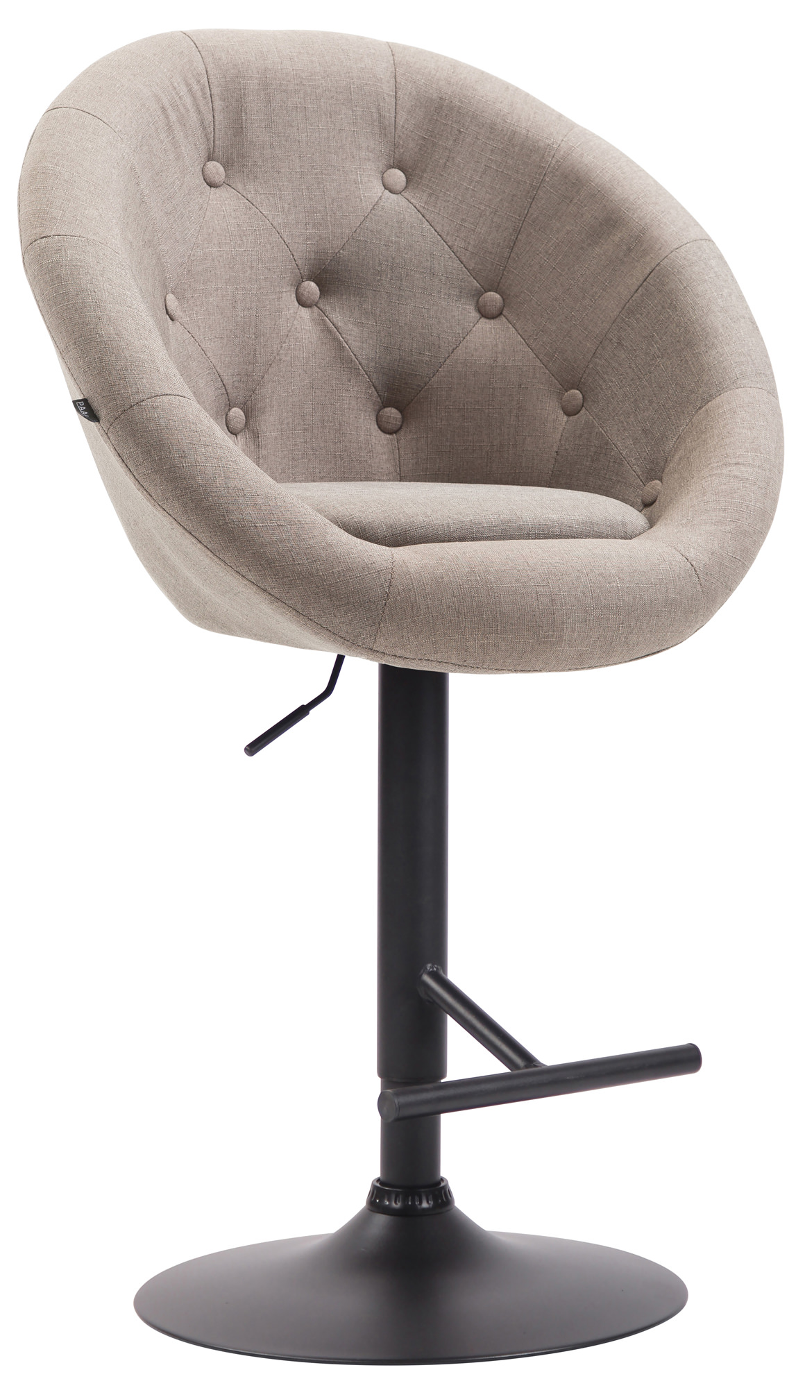 Tabouret De Bar London V2 Tissu Noir Taupe