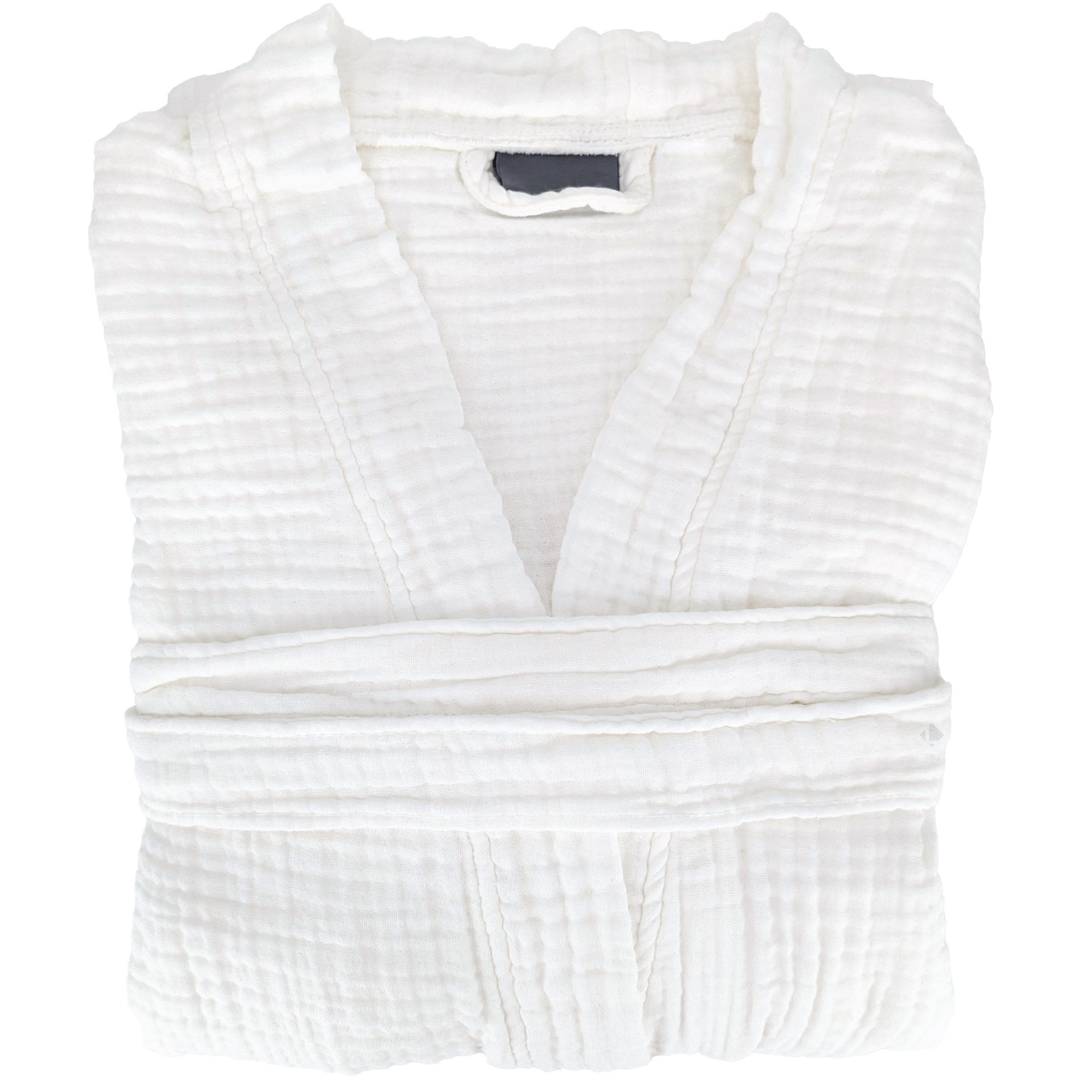 Peignoir Col Kimono Kea Mousseline De Coton Taille S-m Blanc Neige