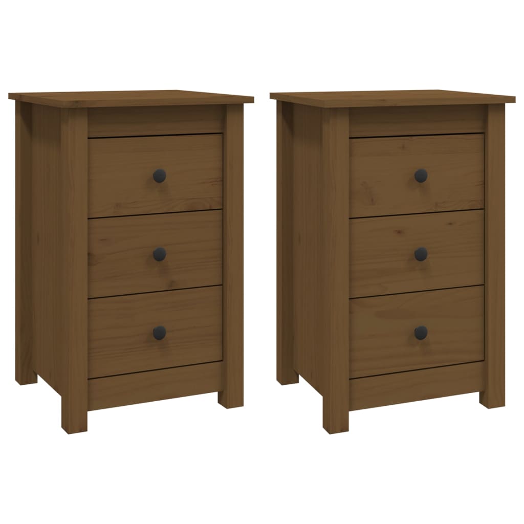 Lot De 2 Tables De Chevet Avec 3 Tiroirs 40 X 35 X 61,5 Dec035450