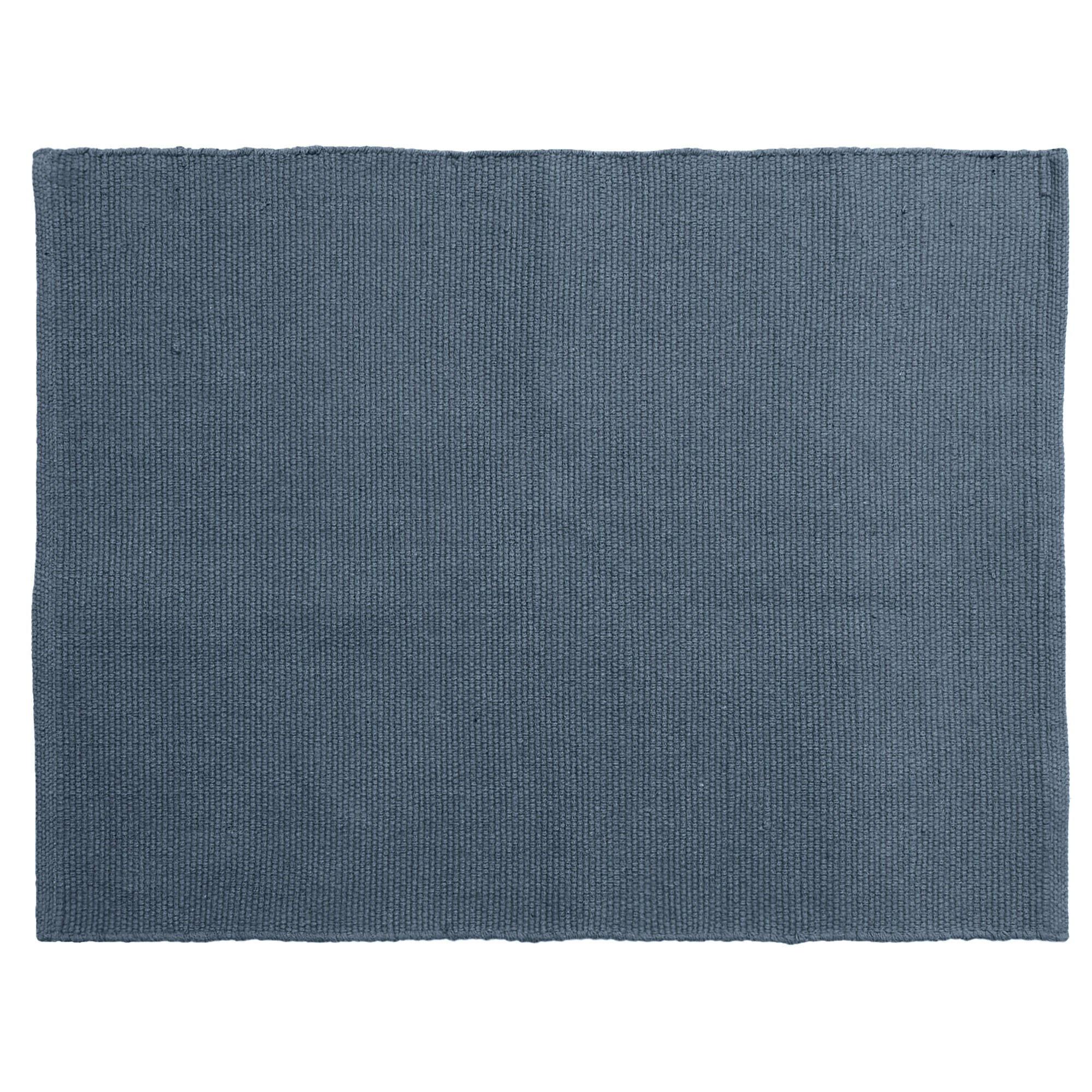 Tapis Rectangulaire 130x170 Cm Pur Coton Moorea Bleu Ardoise