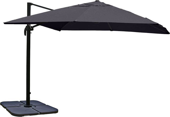 Décoshop26 04_0003442 Parasol De Terrasse Parasol D'aire De Jeux Commerciale Rectangle Anthracite