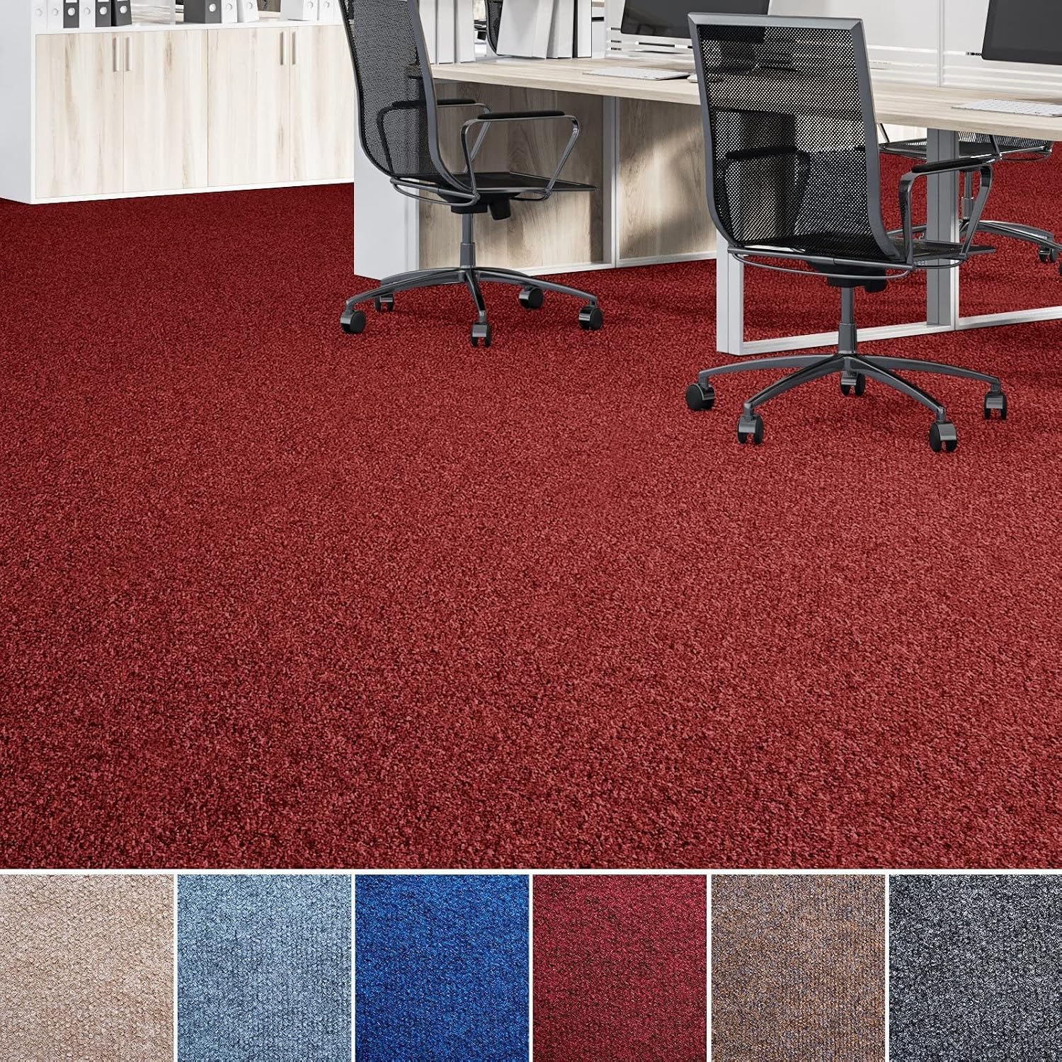 Tapis De Couloir Pour Événement Malta Rouge Foncé 200 X 200 Cm