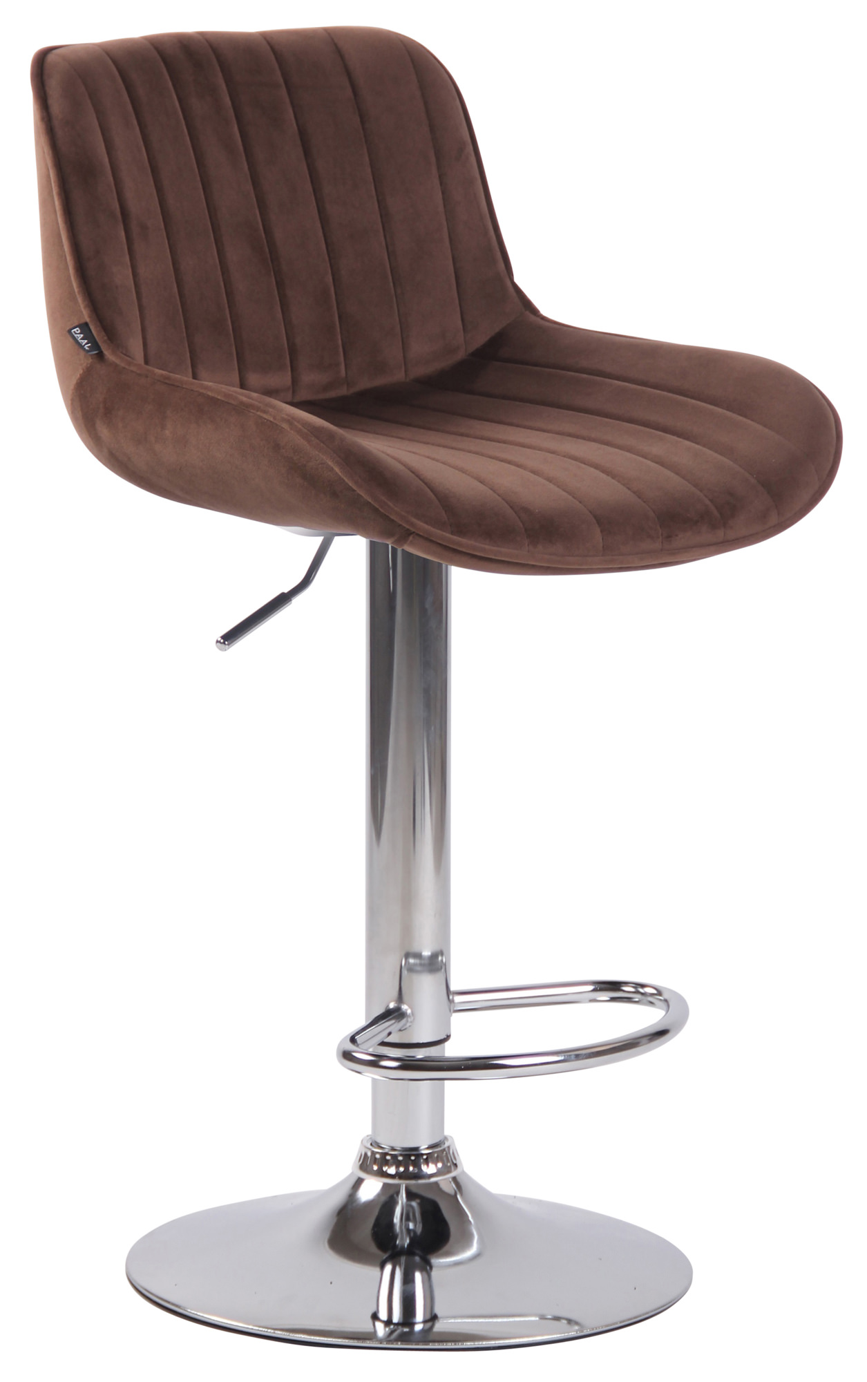 Tabouret De Bar Lentini Velours Chrome Brun