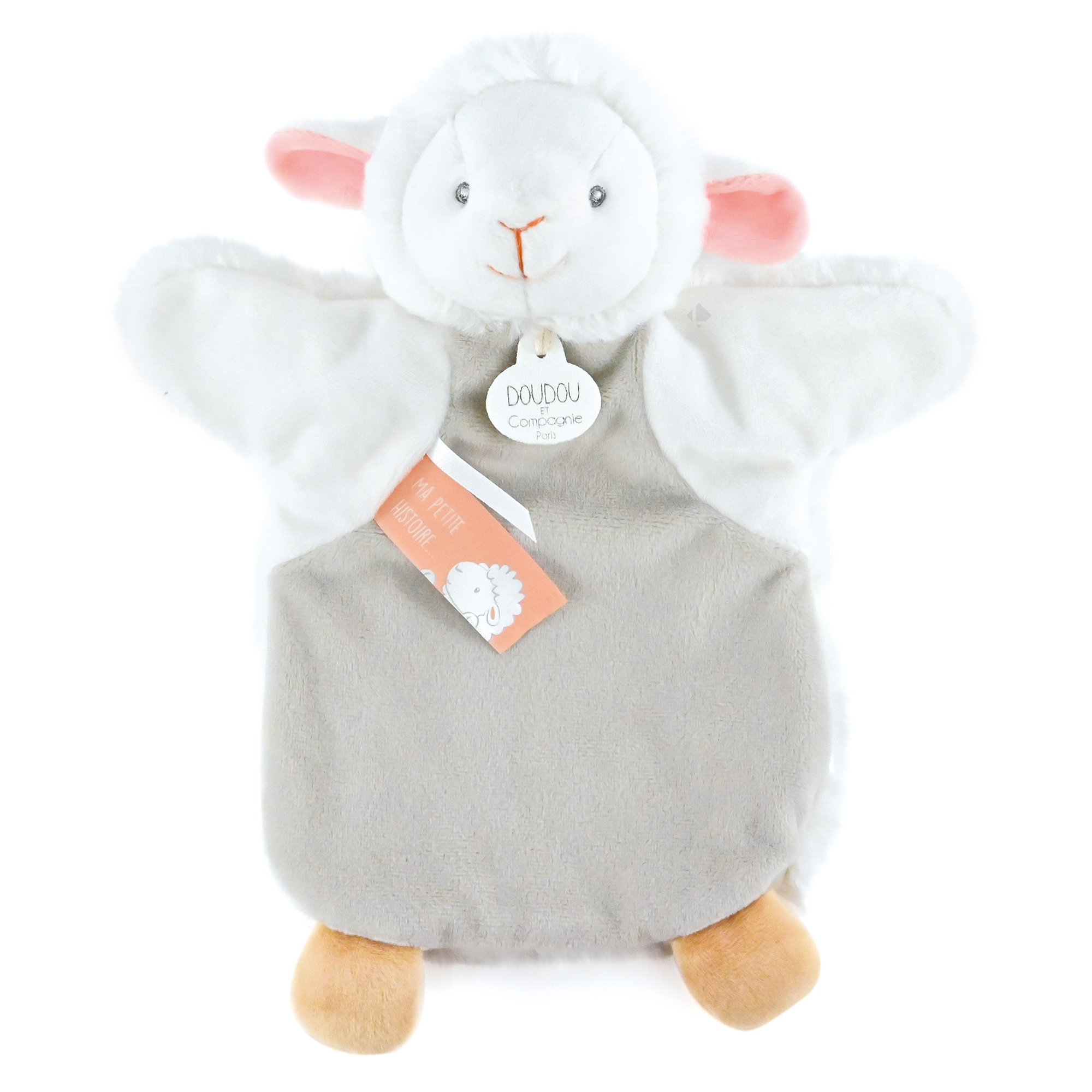 Doudou Marionnette 25 Cm Polyester Les Marionnettes Agneau Gris