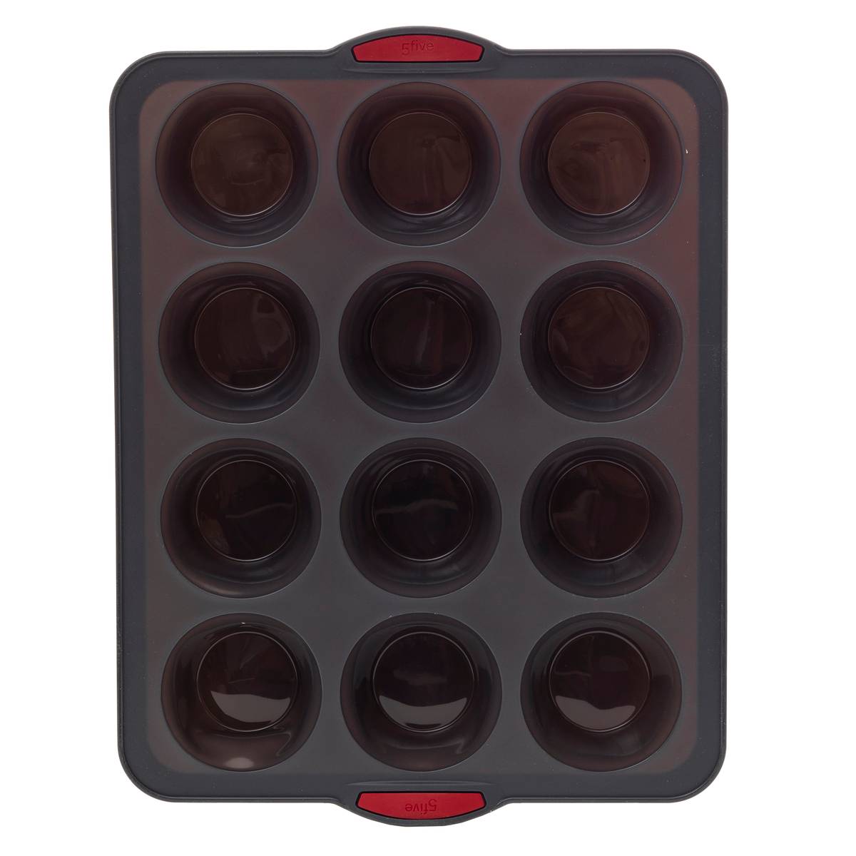 Moule 12 Muffins Silicone "silitop" Noir Rouge - 5five