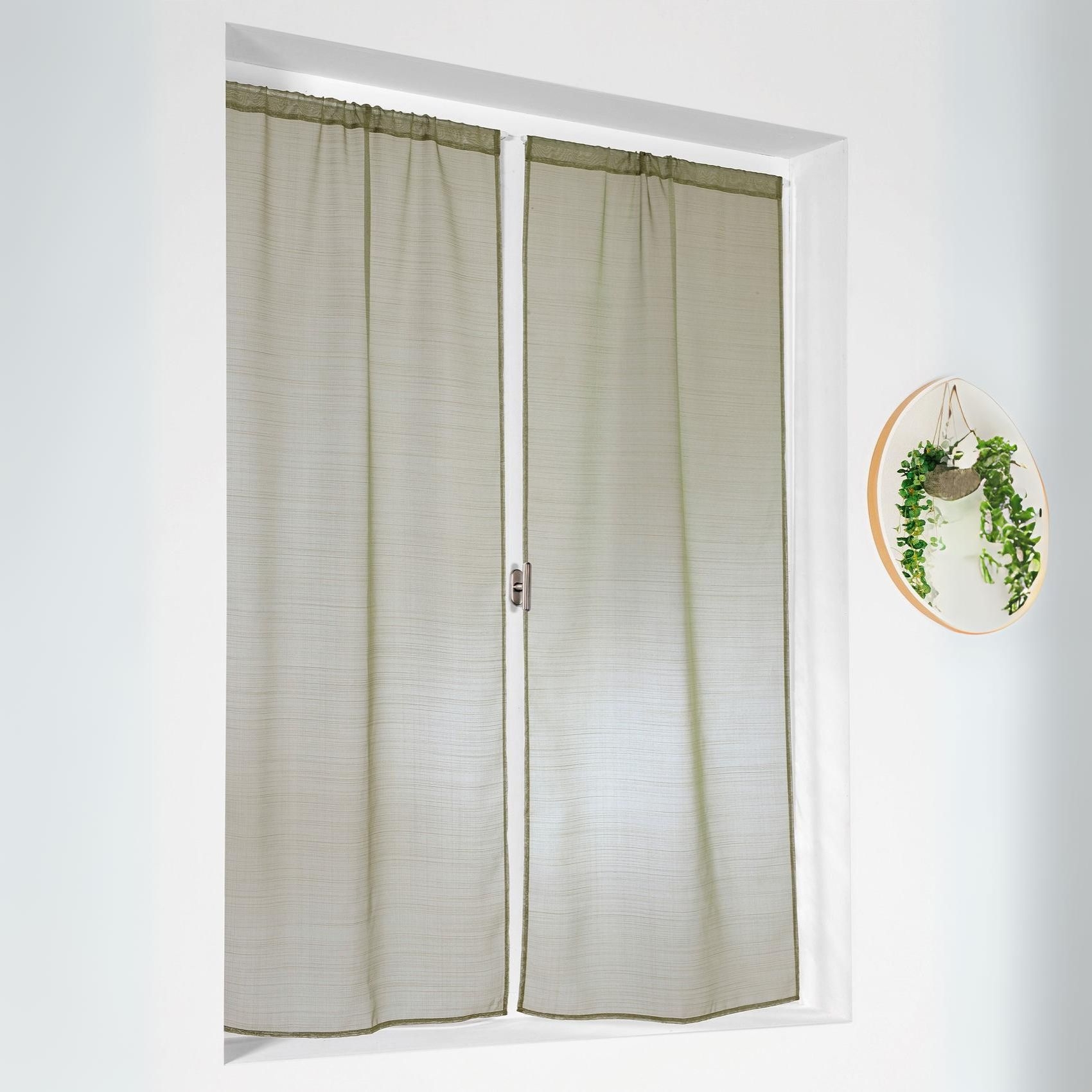 Petits Voilages Droits Linder Essentiel 60 X 140 Cm Vert 100% Polyester