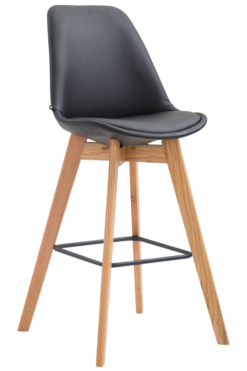 Tabouret De Bar Metz Simili Cuir Natura Noir