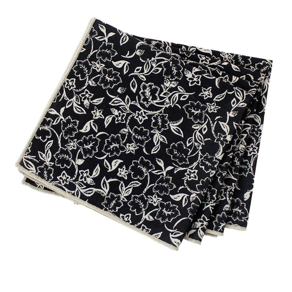 Lot De 4 Serviettes De Table "linette" 40x40 Noir & Écru