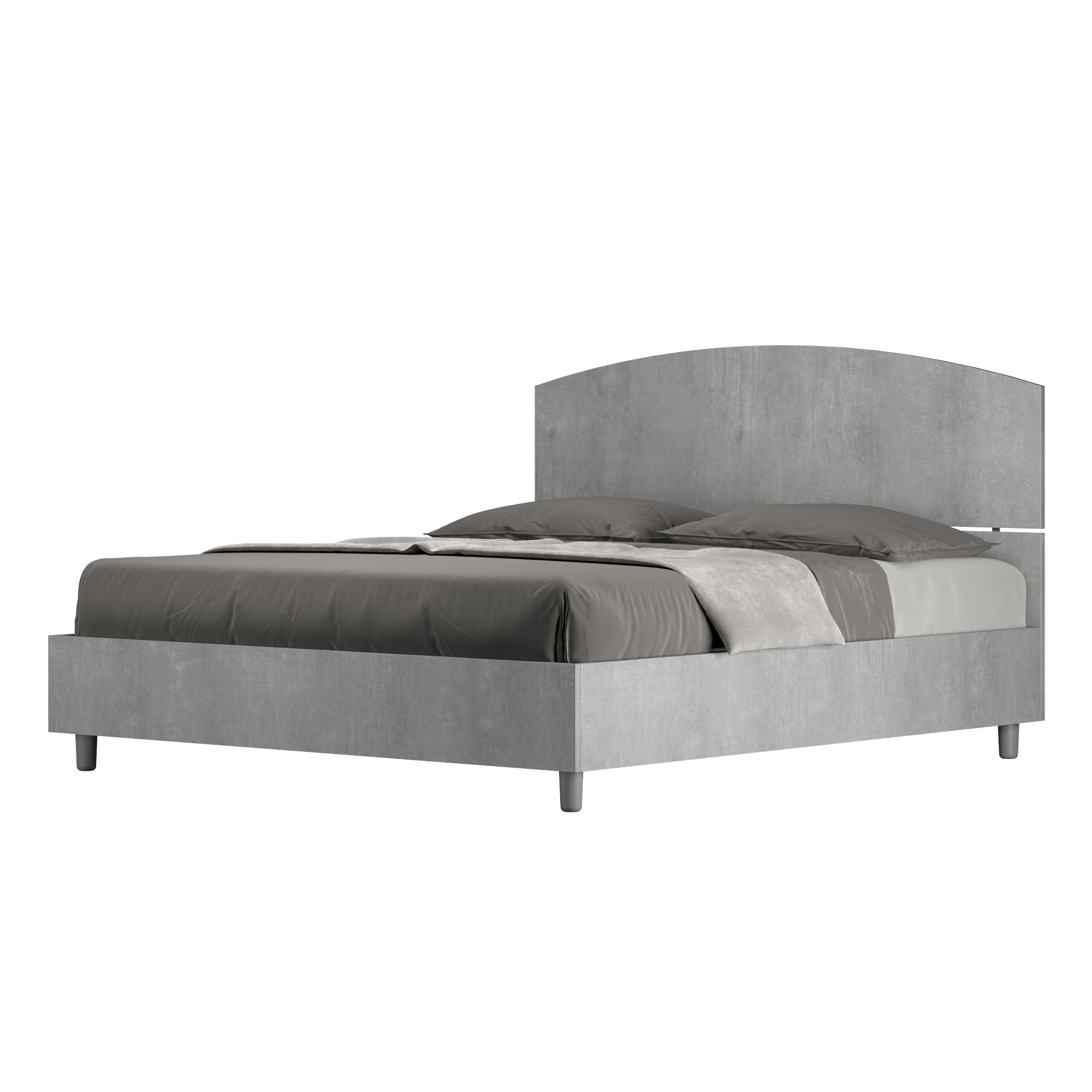 Lit Sans Sommier 160x200 Gris Béton Dora