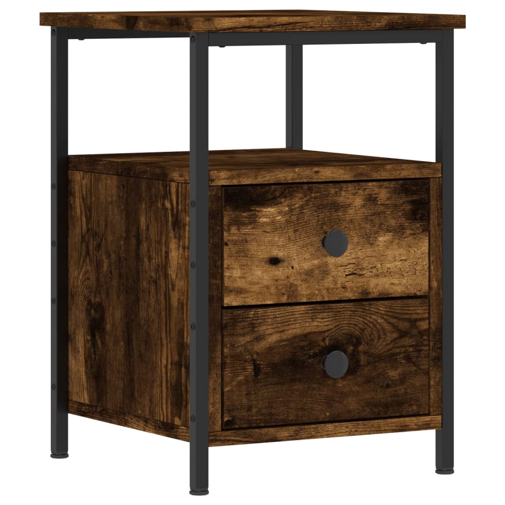 Table De Chevet Avec Tiroirs Et Étagère 34 X 35,5 X 50 Cm Bois Dec033541