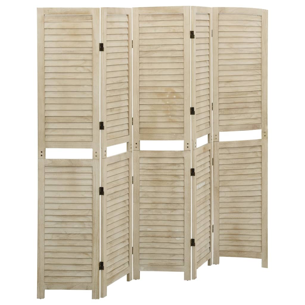 Paravent Séparateur De Pièce Cloison 5 Panneaux 175 X 165 Cm En Bois De Dec030925