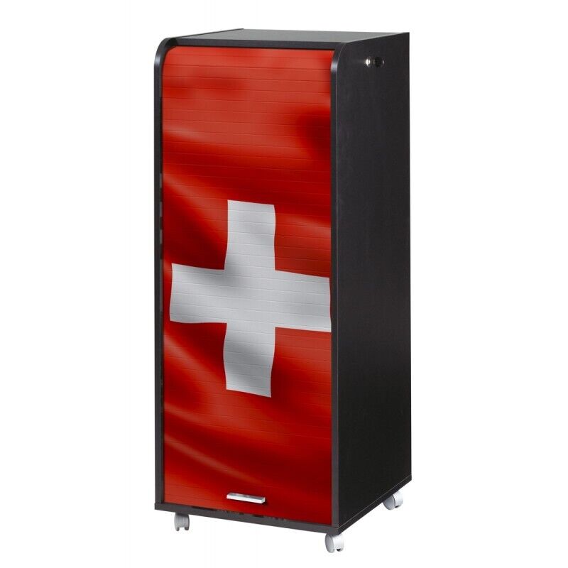 Caisson Bureau Mobile Beaux Meubles Pas Chers Drapeau Suisse 650 Noir Panneaux Mélaminés