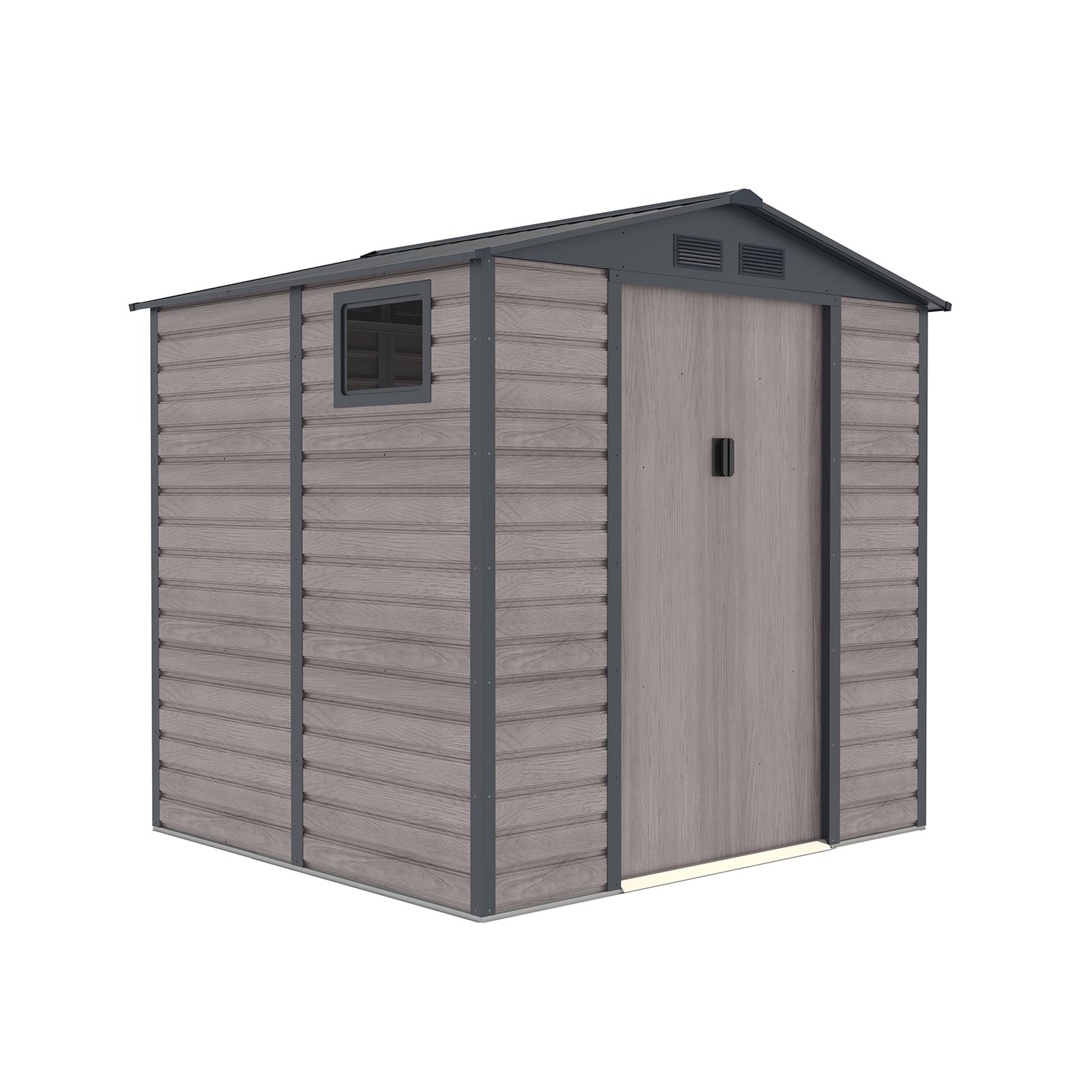 Abri De Jardin En Métal Gardiun Surrey 4,07 M2 Extérieur 213x191x211 Cm En Acier Avec Fenêtre Latérale Et Effect Bois G
