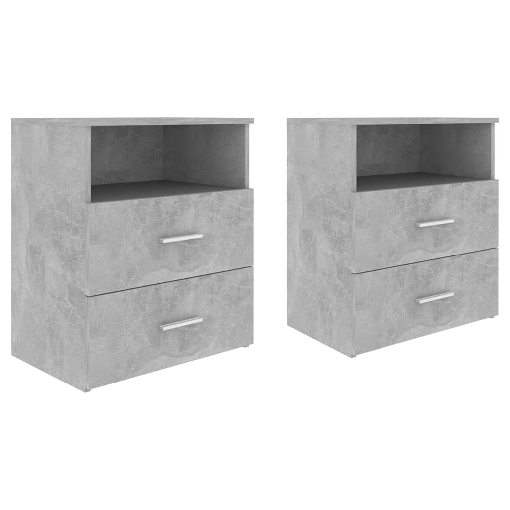 Lot De 2 Tables De Chevet Avec Deux Tiroirs Et Compartiment Ouvert 50 X Dec035403