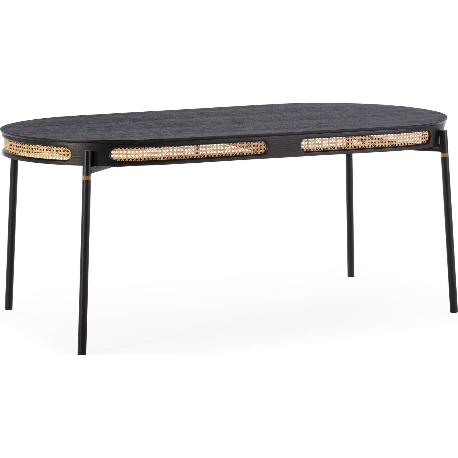 Table Design Élégante Noir Et Naturel - Noir Ébène Avec Touches Naturelles