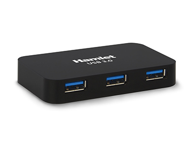 Hamlet Xhub430bkpw Hub & Concentrateur Usb 3.2 Gen 1 (3.1 Gen 1) Micro-b 5000 Mbit/s