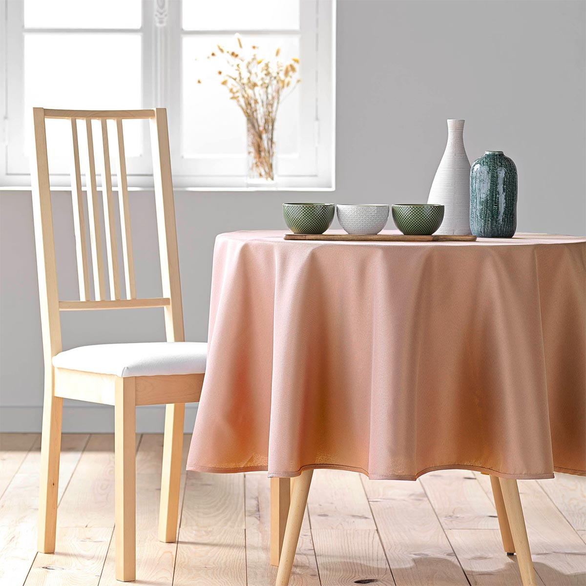 Nappe Ronde Antitache "essentiel" 180cm Rose Blush