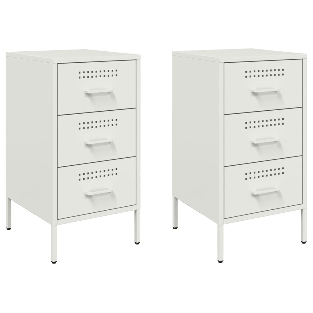 Lot De 2 Tables De Chevet Avec 3 Tiroirs 36 X 39 X 68 Dec034873