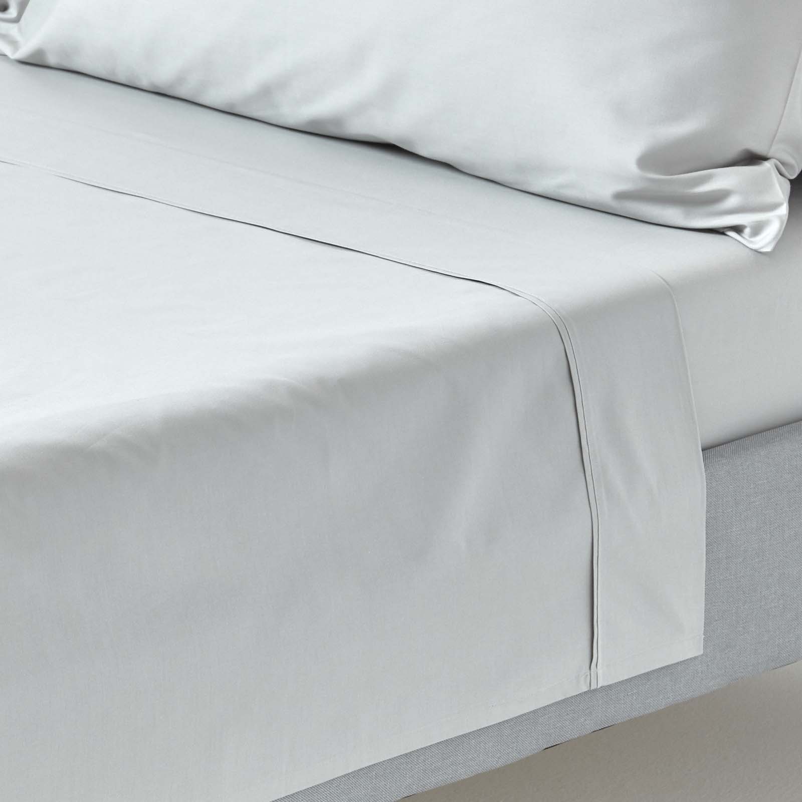 Drap Plat 240x275cm Gris Coton Égyptien 200tc Homescapes