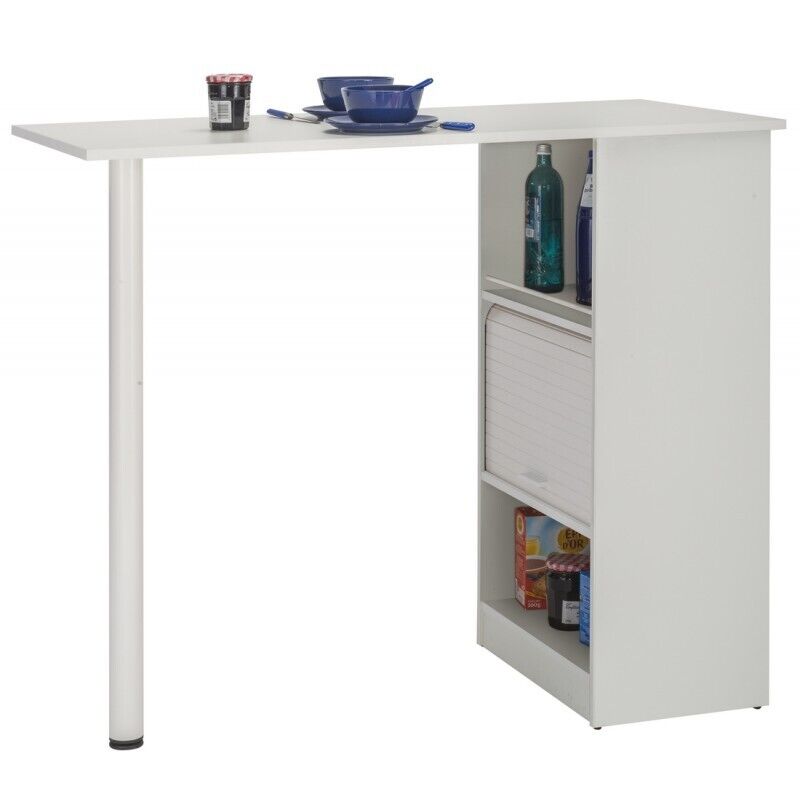 Table De Cuisine Beaux Meubles Pas Chers 130 Cm 3 Niches Blanc