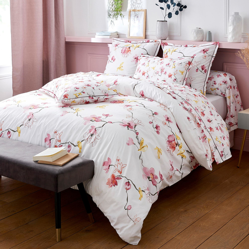 Linnea Élisa Housse De Couette Rose Percale 240 X 220 Cm