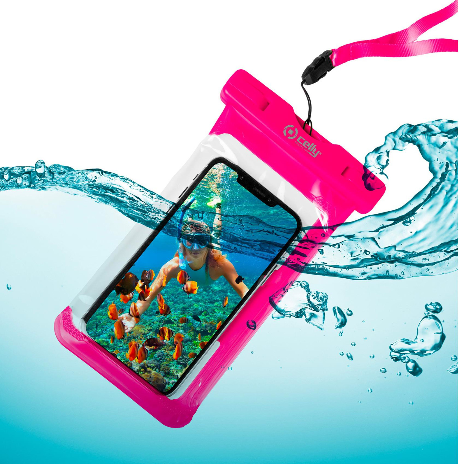 Celly Splashbag20pk Custodia Per Cellulare 16,5 Cm (6.5 Pollici) Cover Rosa
