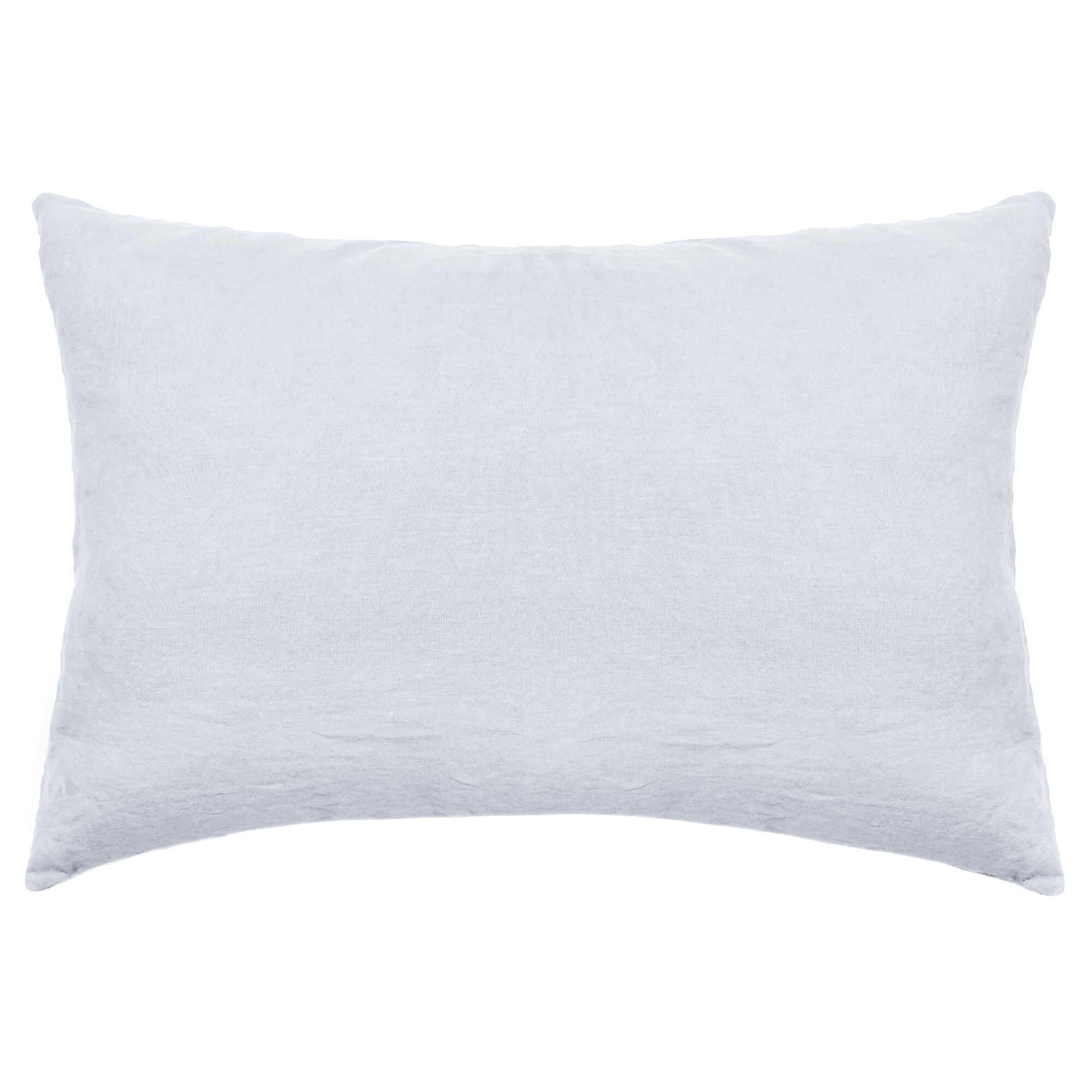 Taie D'oreiller Uni 50x70 Cm Lin Lavé Froissé Sonate Blanc Neige