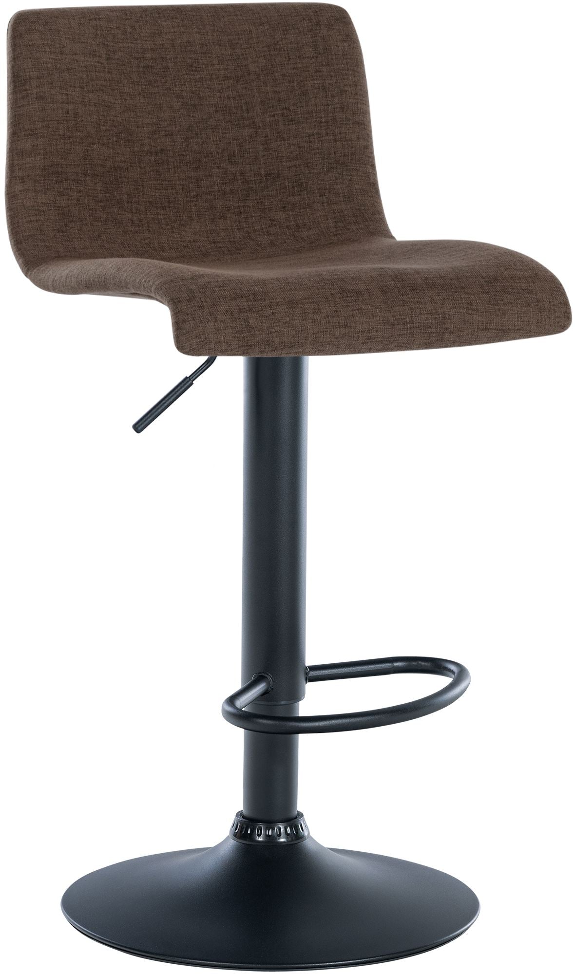 Tabouret De Bar X1 Design Simple Avec Repose-pieds En Tissu Marron Pieds En Métal 10_0004554