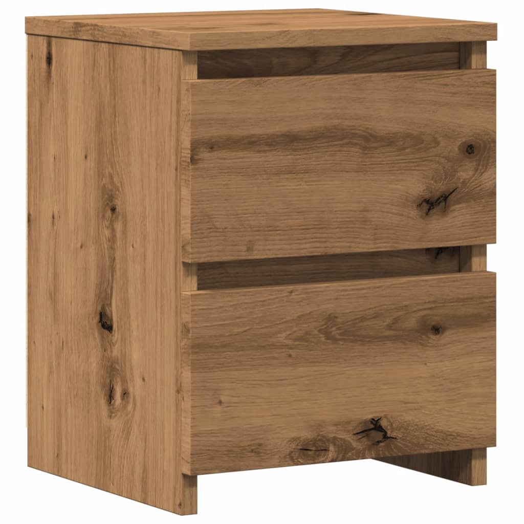 Table De Chevet Avec Deux Tiroirs 30 X 30 X 40 Cm Bois D'ingénierie Dec033530
