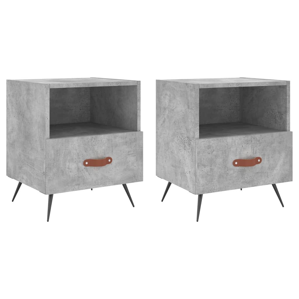 Lot De 2 Tables De Chevet Avec Tiroir Et Compartiment Ouvert 40 X 35 Dec035903