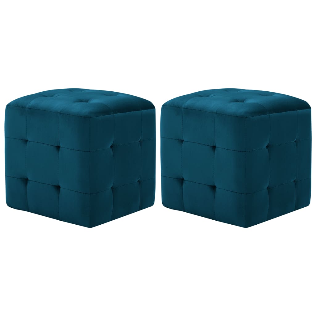 Lot De 2 Tabourets Poufs Repose-pieds 30 X 30 X 30 Cm En Tissu Dec032755