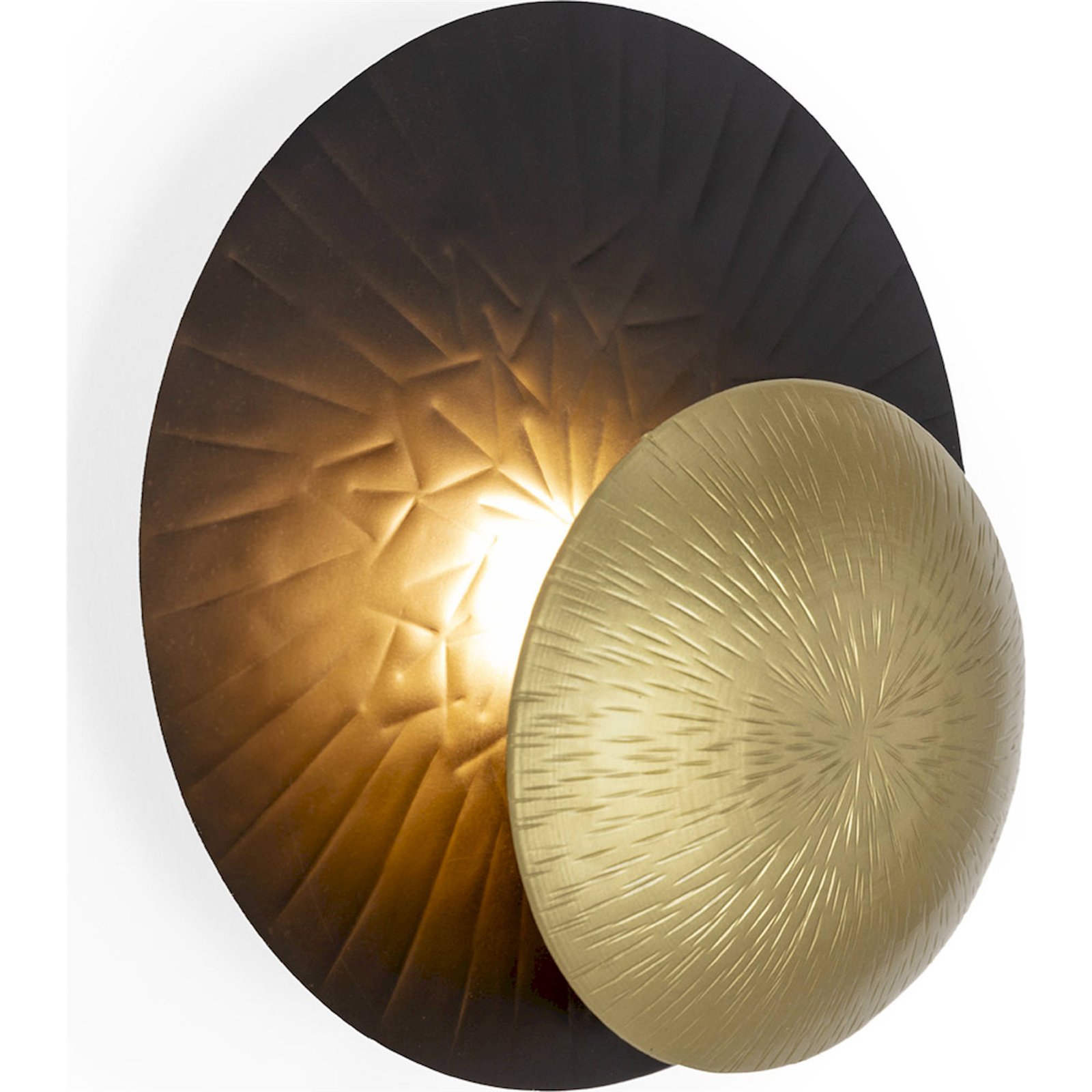 Applique Murale Métal Noir Doré Design Chic Lumière Chaleureuse - Noir Doré Laiton Vieilli