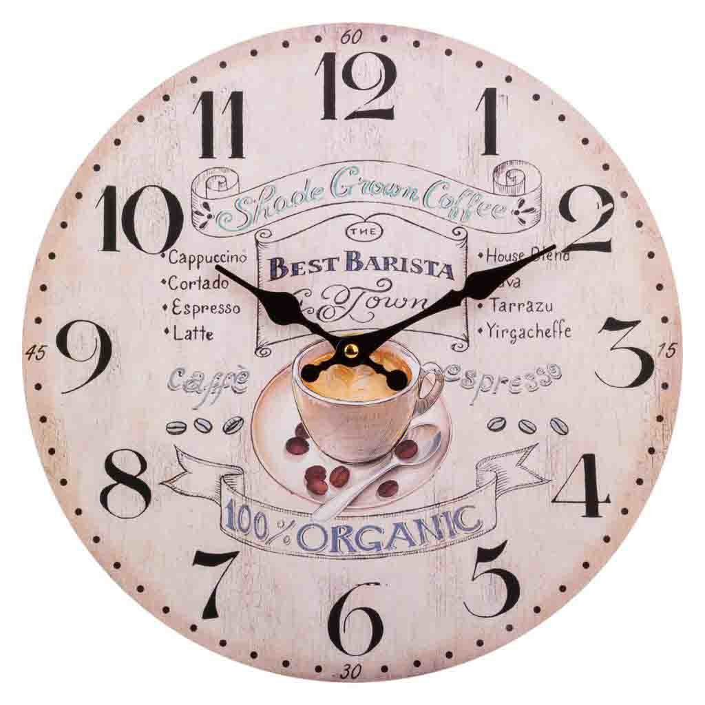 Horloge Murale En Bois Blanc D34x2h