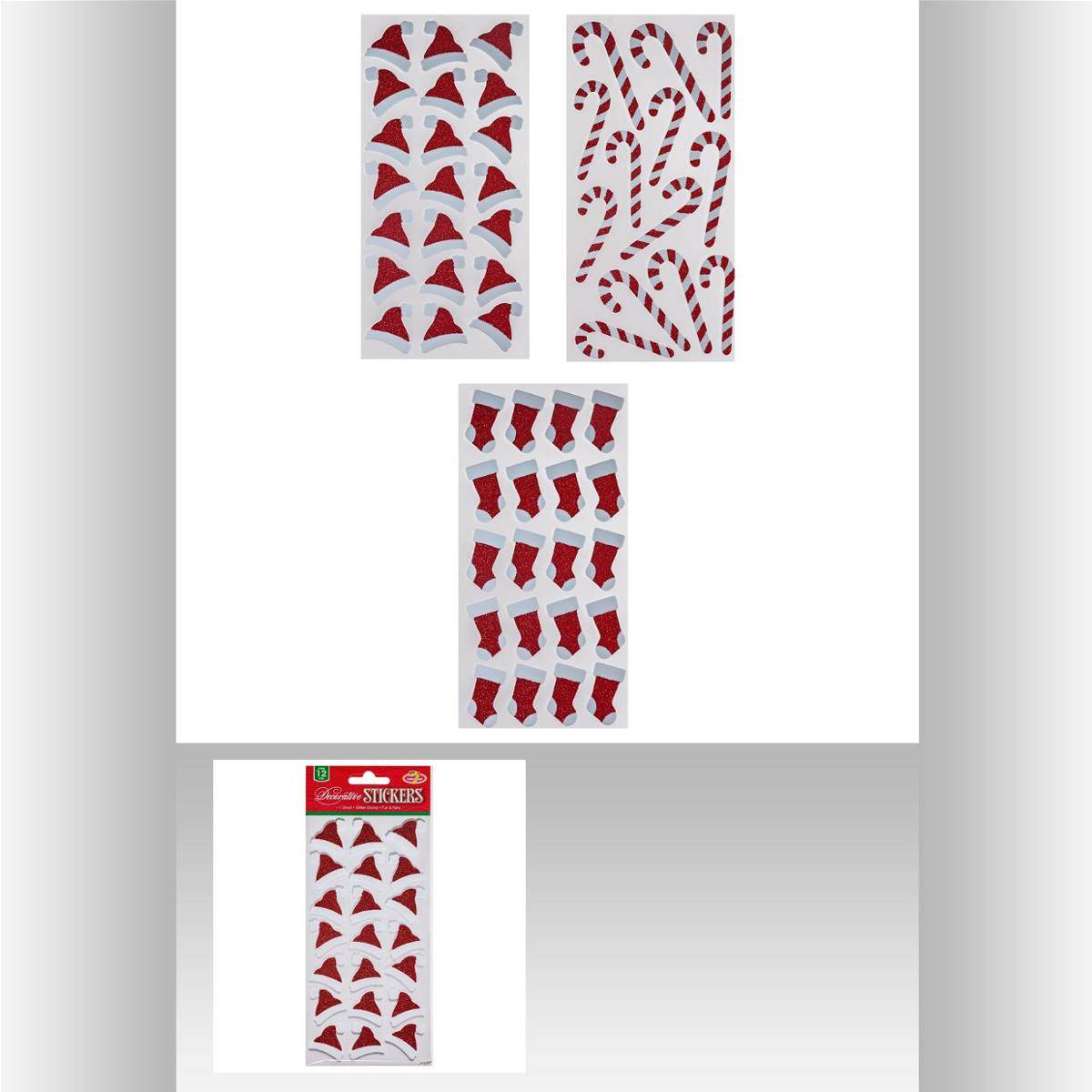 Sticker Pailleté Rouge/blanc 10x20 - Feeric Lights & Christmas