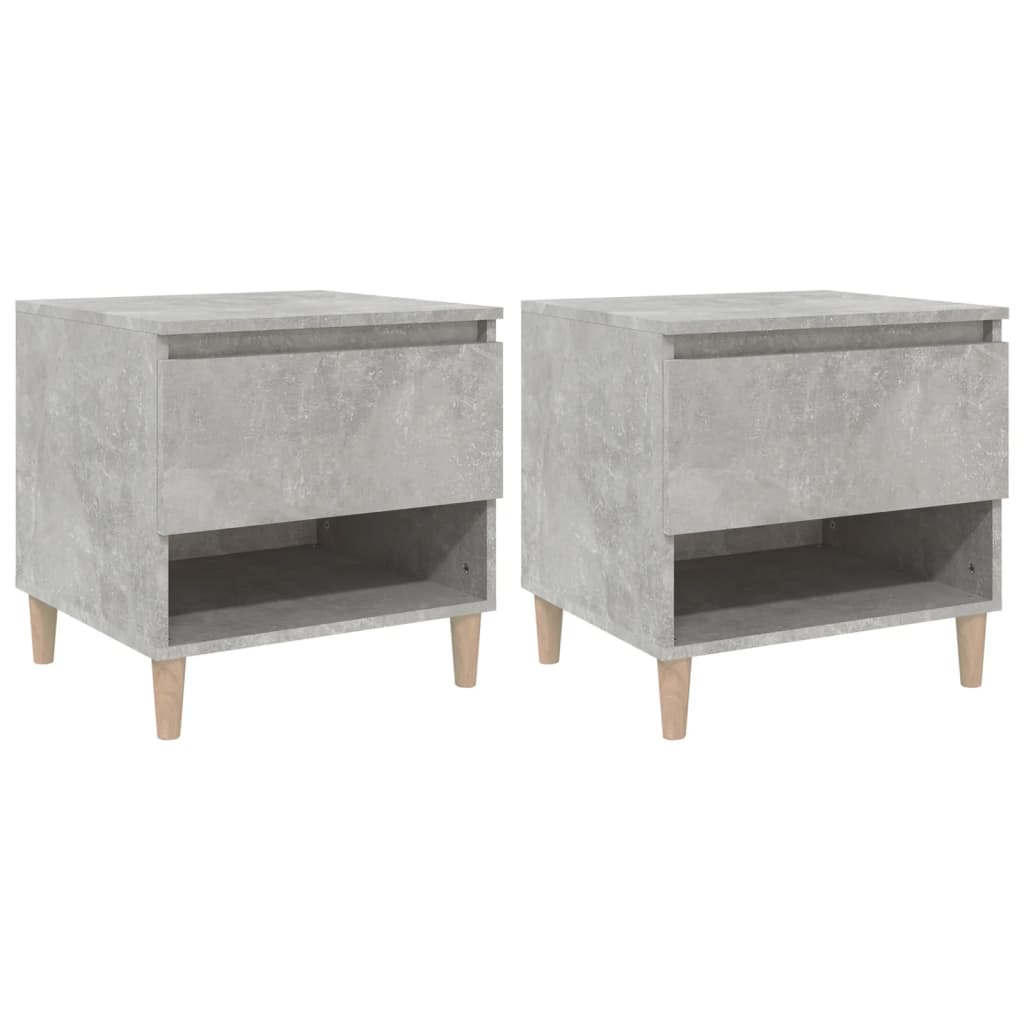Lot De 2 Tables De Chevet Avec Tiroir Et Compartiment Ouvert 50 X 46 Dec035405
