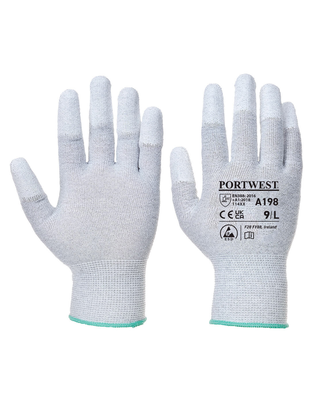 Gant Antistatique Doigts Enduit Pu Couleur: Gris Taille Xl - Portwest