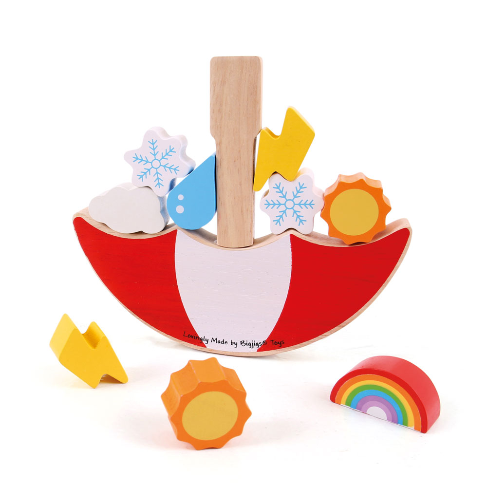 Bigjigs Toys, Jeu D'équilibrage Météorologique En Bois, Adapté Aux ges Dès 3 Ans