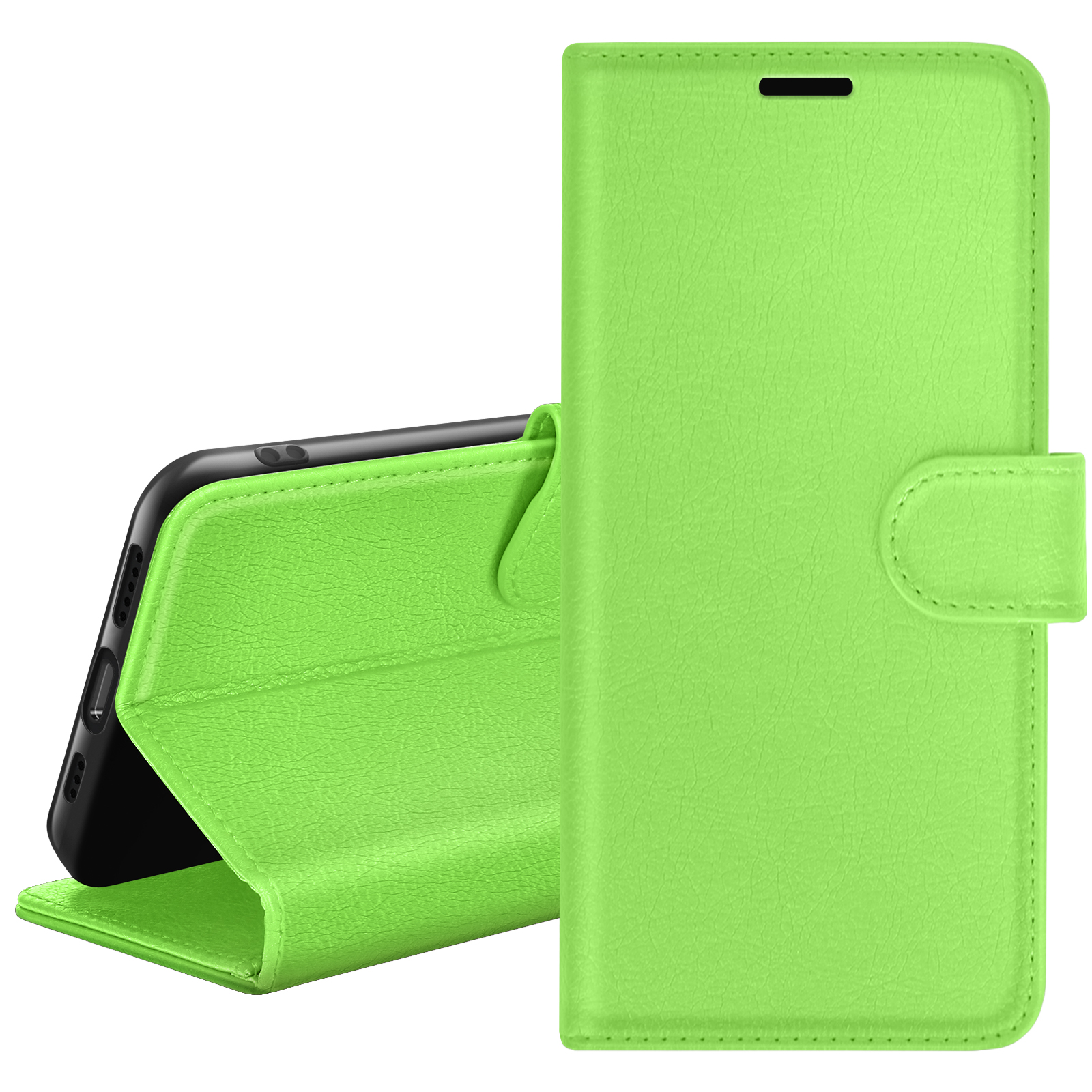 Étui Portefeuille Pour Vivo Y70 Support Et Languette Magnétique Vert Zanaé