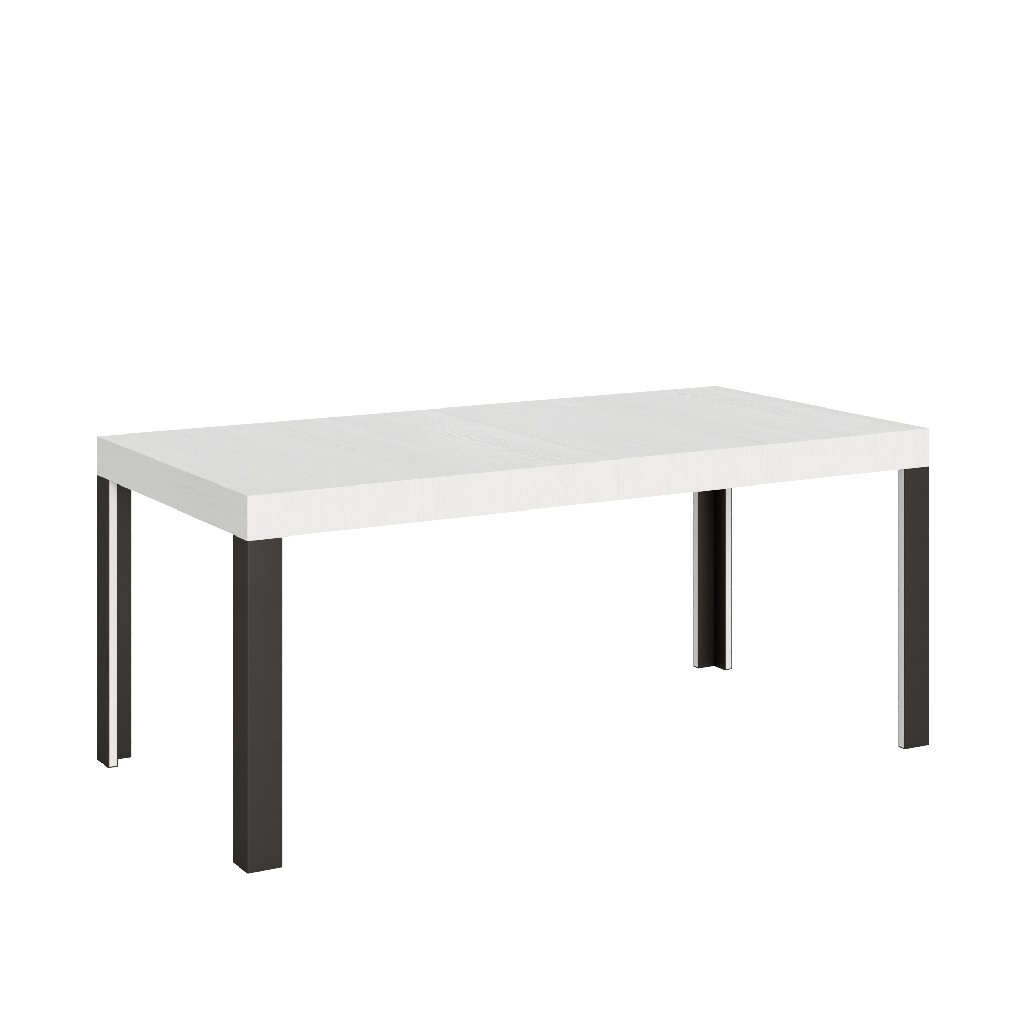Table Extensible 200/304x90 Cm Linea Frêne Blanc Pieds Anthracite