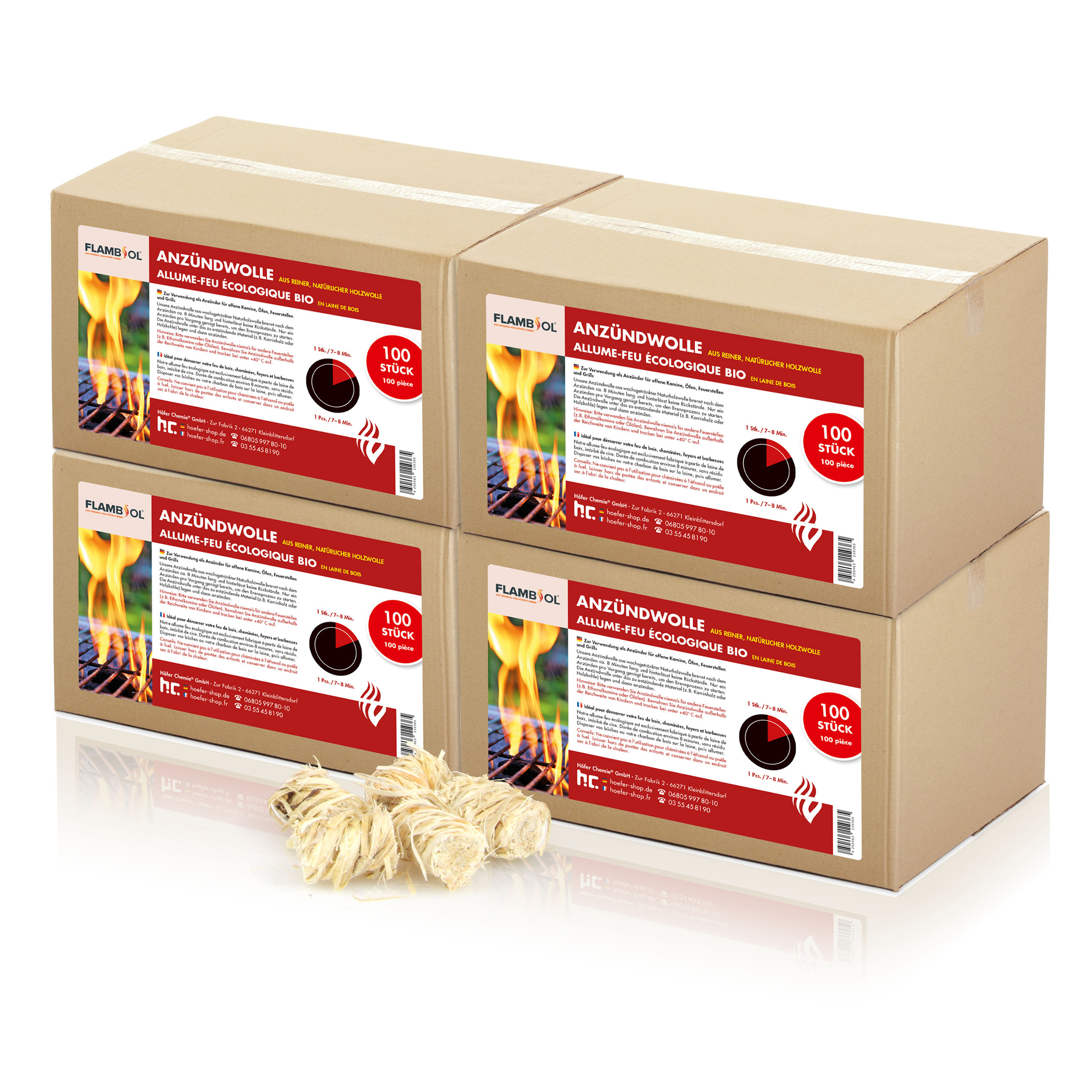 Allume-feu Naturel Pour Cheminée, 100 Pièces X 4, Poêle Et Barbecue Combustion Immédiate, Écologique Et Sûre