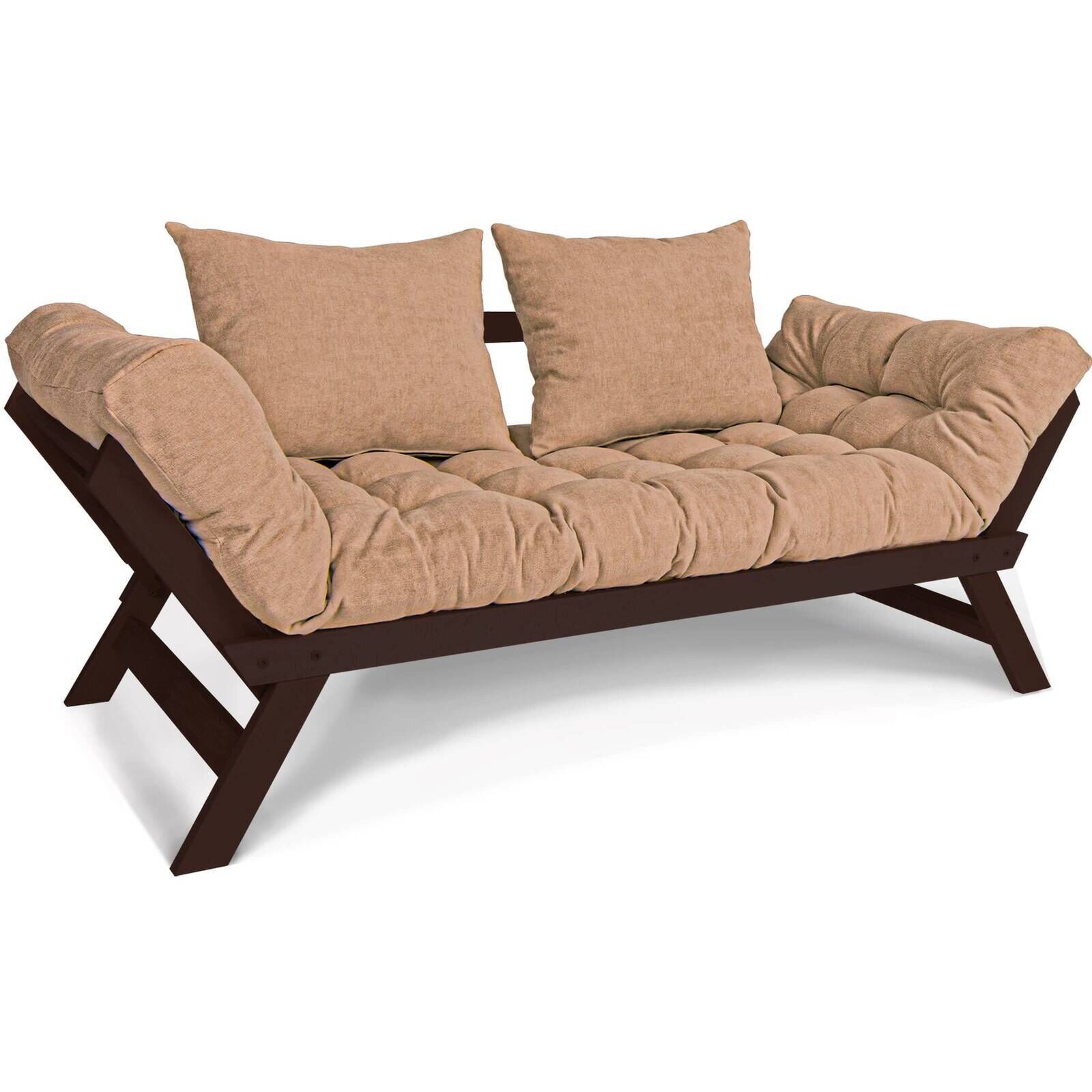 Canapé Lit Allegro - 80 X 203 Cm - Bois Clair Et Marron