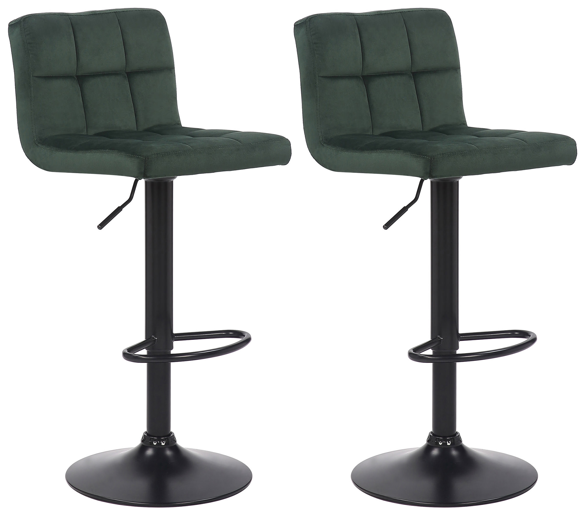 Lot De 2 Tabourets De Bar Feni Velours Vert