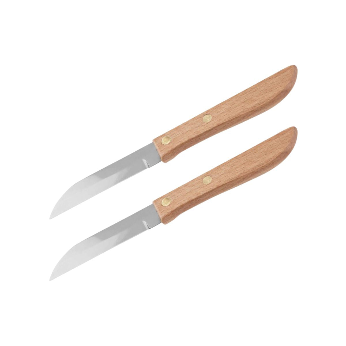 Lot De 2 Couteaux D'office Manche En Bois Lame De 7,5 Cm Country