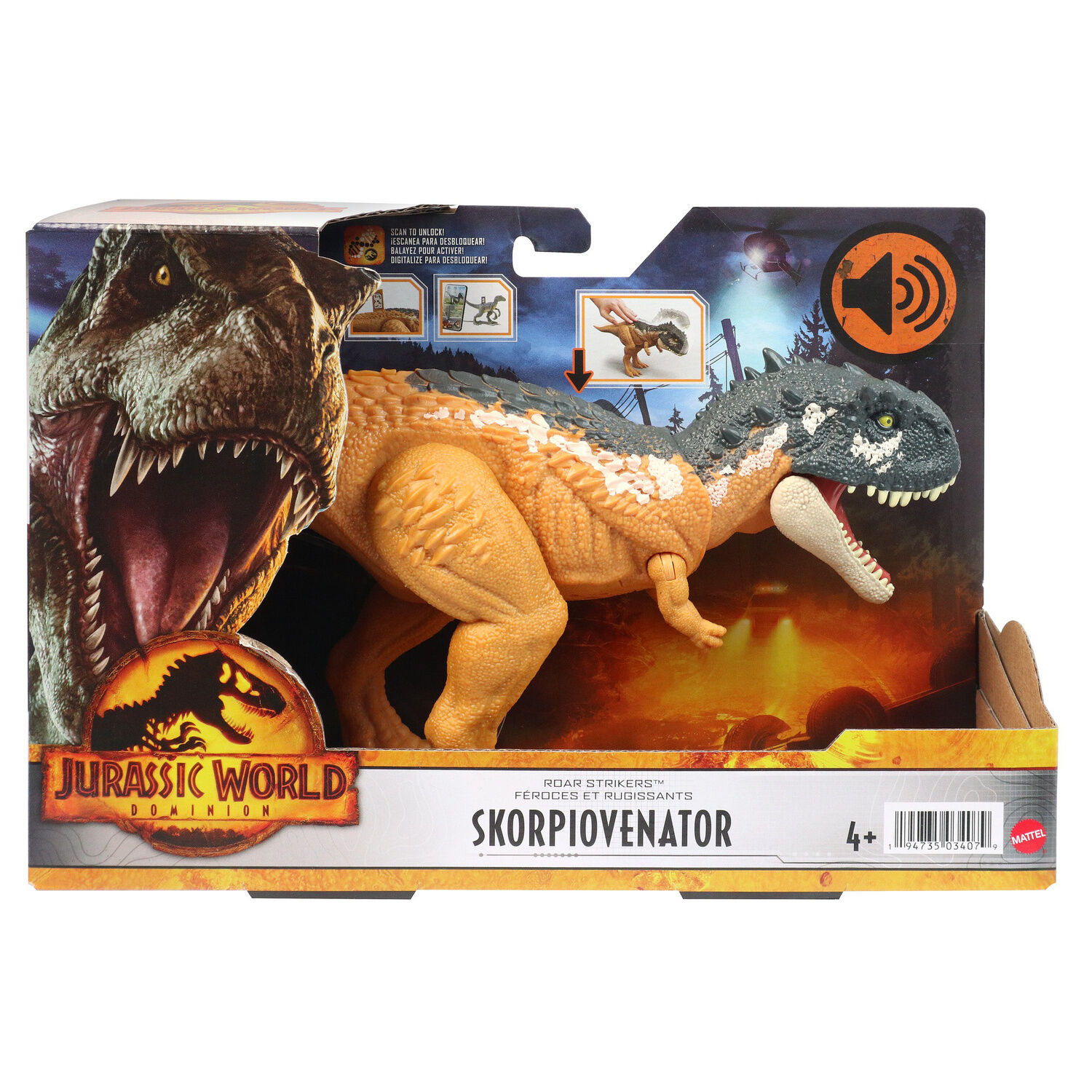 Dinosaure Skorpiovenator avec effet sonore JURASSIC WORLD