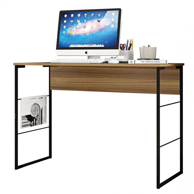 Bureau Beaux Meubles Pas Chers Fabrick 120 X 45 X 75 Cm Miel Mélaminé Métal