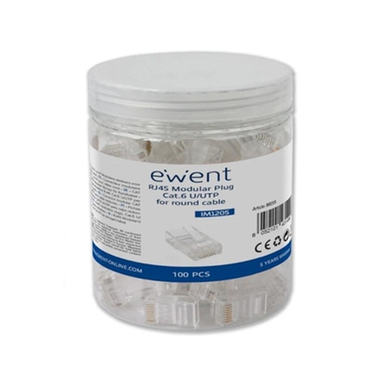 Connecteurs Rj45 Ewent Im1205 Modulaires Cat.6 U/utp Transparents (pack De 100)