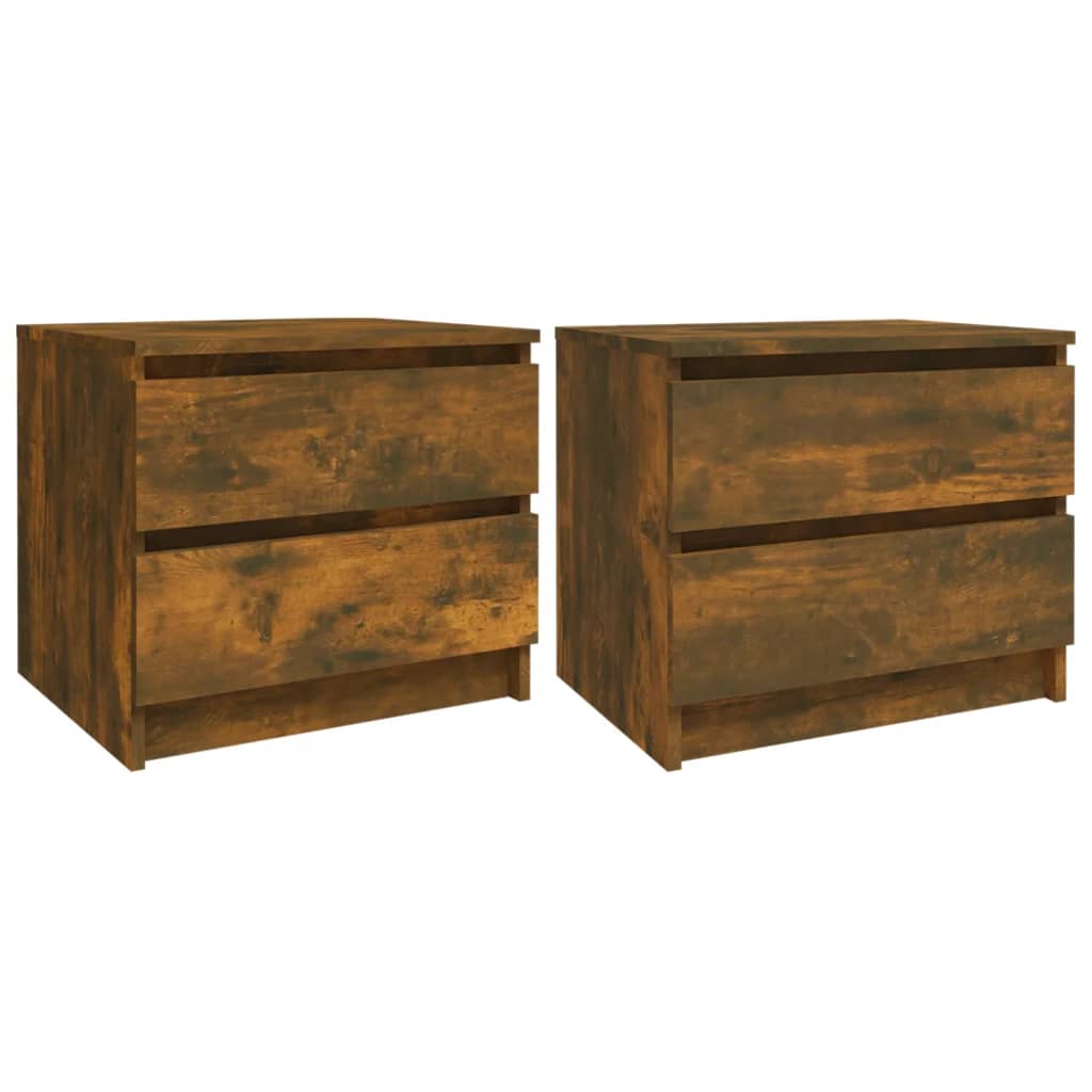 Lot De 2 Tables De Chevet Avec Deux Tiroirs 50 X 39 X 43,5cm Dec035820