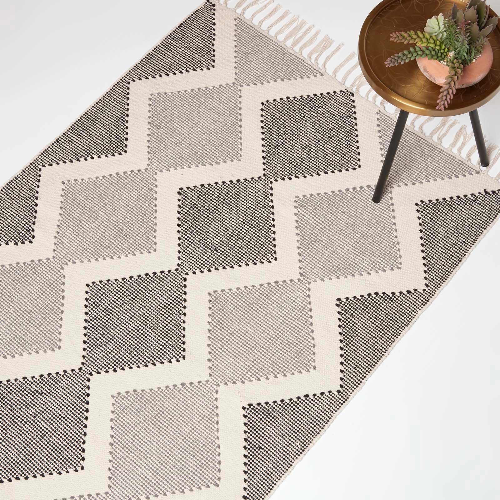 Tapis Noir Et Gris En Coton Malmo 90x150cm - Homescapes